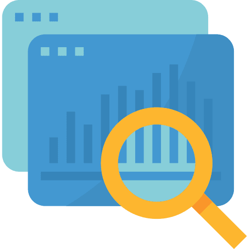 Data analytics data analytics bar graph icon