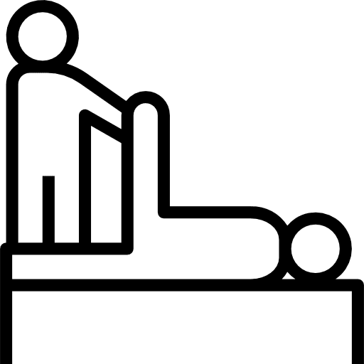 Physical practicing sportive physiotherapy icon