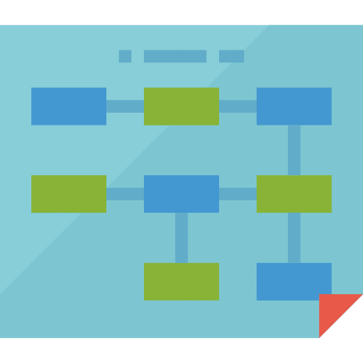 Business sequence plan flow chart icon