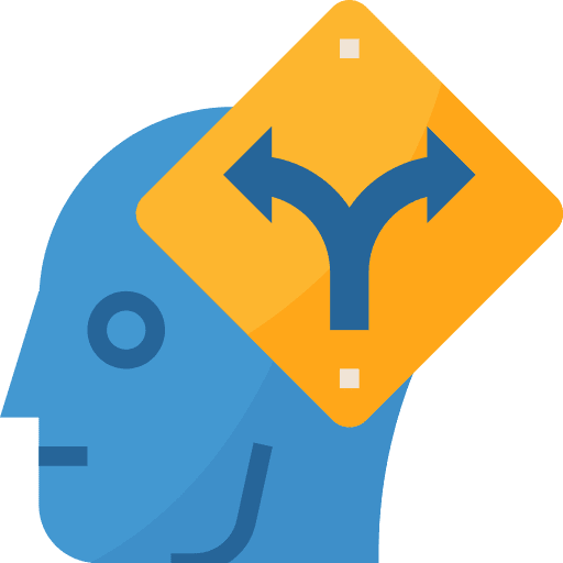 Decision manager business and finance choices icon