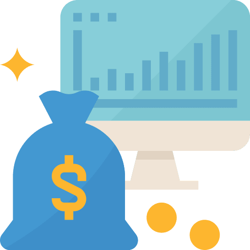 Profit monitor dollar analysis icon