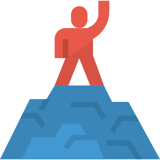 Success mountains people success icon