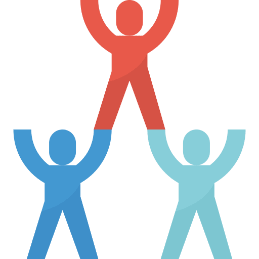 Teamwork business and finance team humanpictos icon