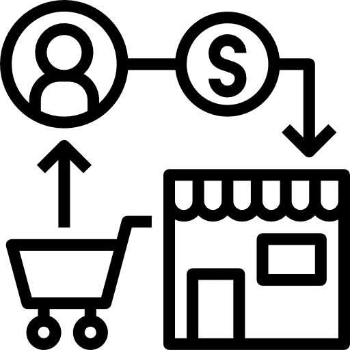Commerce shopping items store client icon