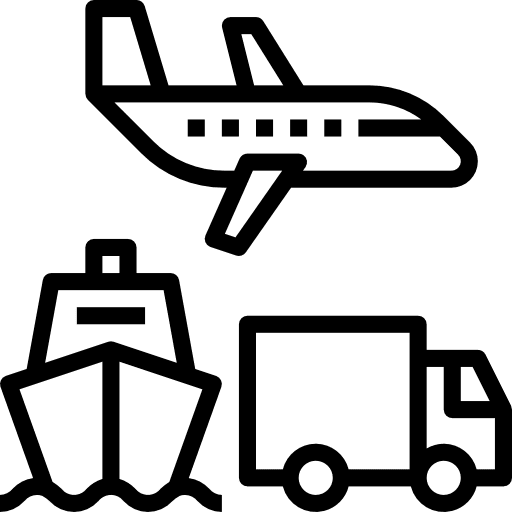 Transportation logistics delivery shipping and delivery airplane icon