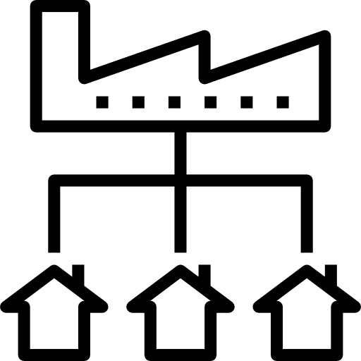 Distribution houses industry flooding icon