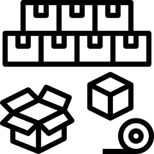 Packing parcel boxes stock icon