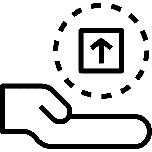 Supply hands and gestures send transfer icon