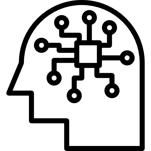 Technology head science knowledge icon