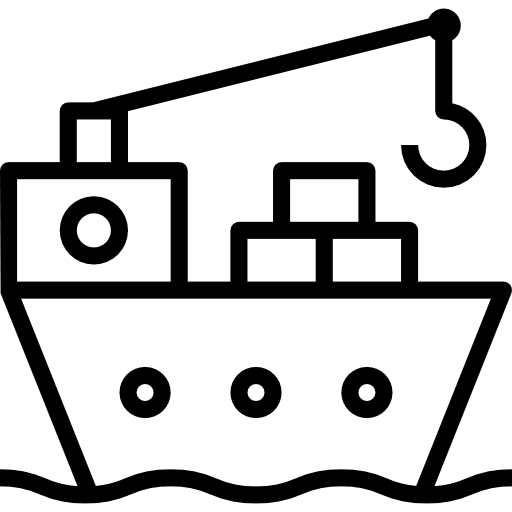 Cargo ship travel logistics transportation icon