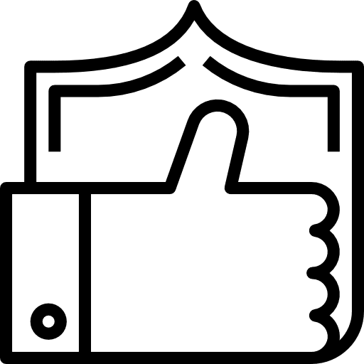 Reliability hands worth finger icon