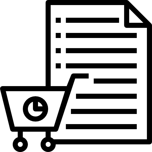 Shopping list checking purchase order list icon