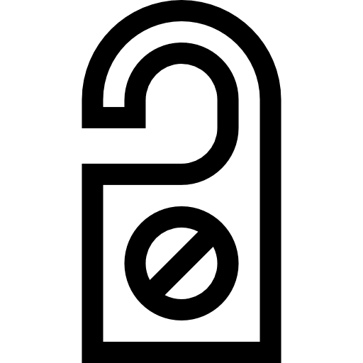 Door hanger sign signaling hotel icon