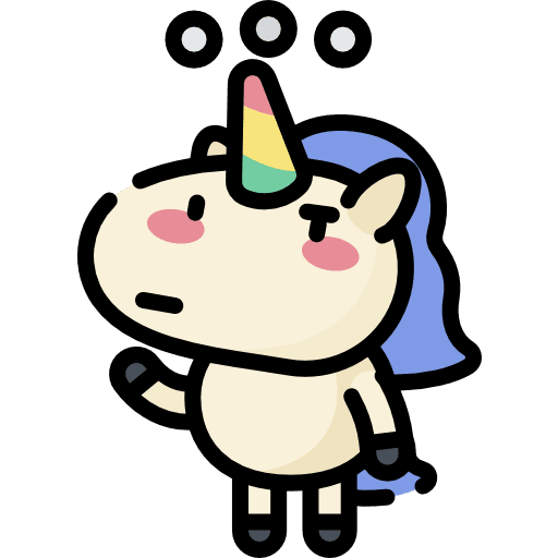 Unicorn thinking unicorn fantasy icon