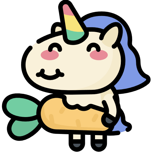 Unicorn animals fairy tale eating icon