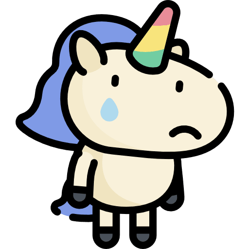 Unicorn animals sad crying icon
