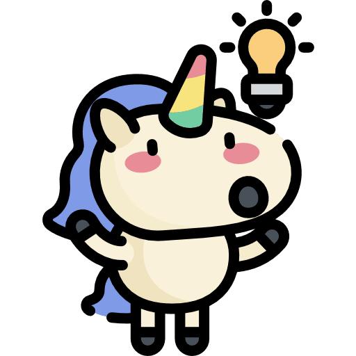Unicorn lightbulb idea smileys icon