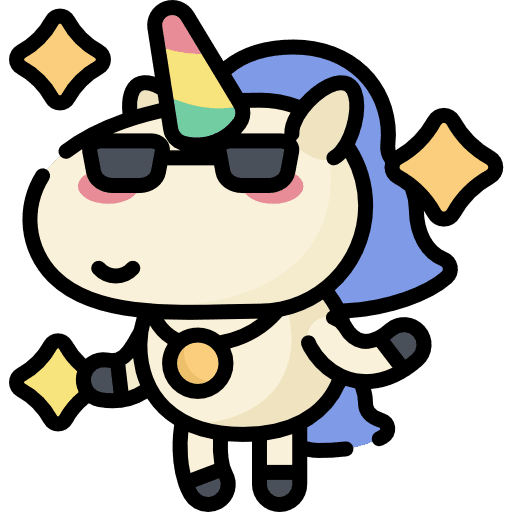 Unicorn sunglasses folklore fairy tale icon