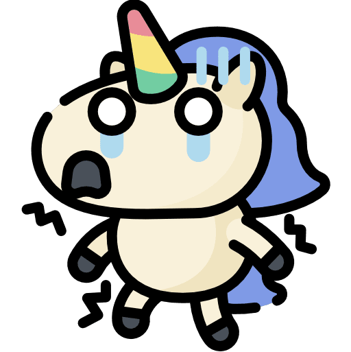 Unicorn fantasy animals panic icon