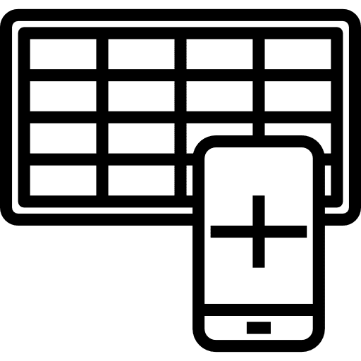 Monitor technology remote control smartphone icon