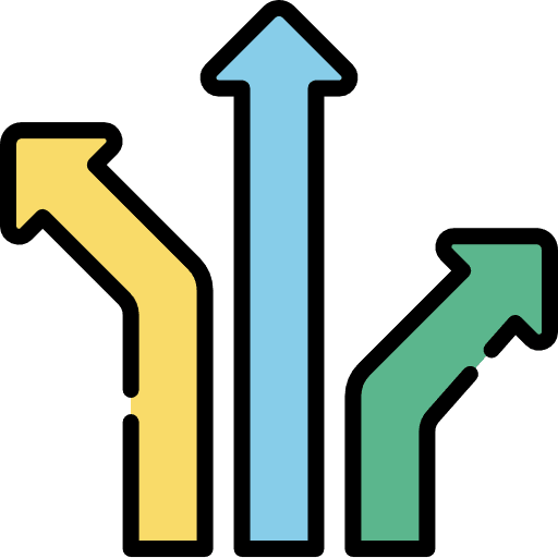 Arrows direction flexible route icon