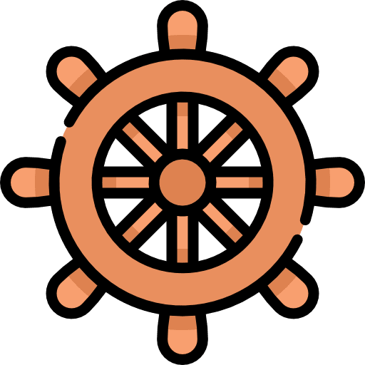 Rudder wheel sailing captain icon