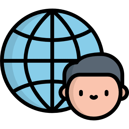 Global user seo and web worldwide icon