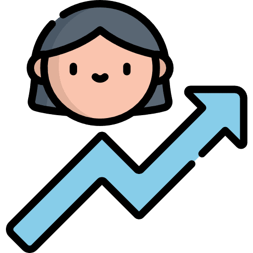 Person evolve line chart business and finance icon