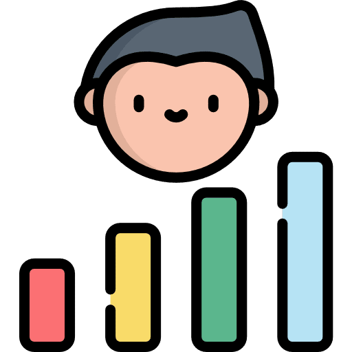 Statistics user graph employee icon