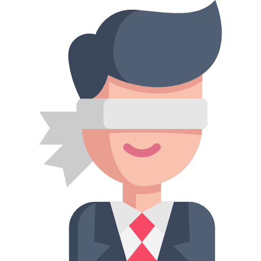 Blind effort business worker icon