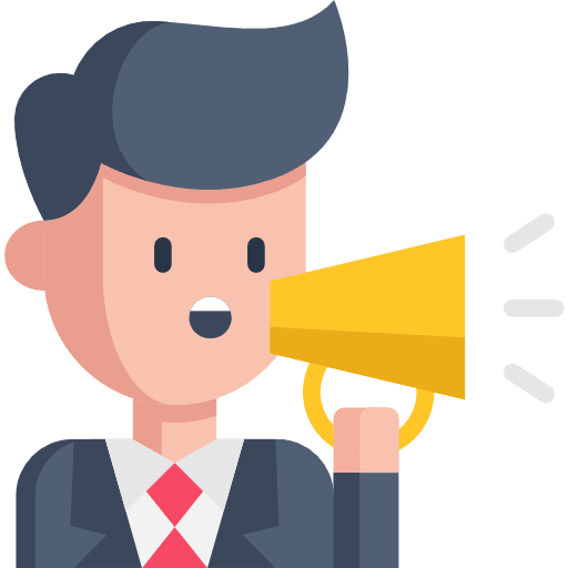 Businessman business and finance promoting megaphone icon