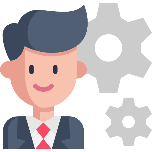 Settings worker business and finance project manager icon