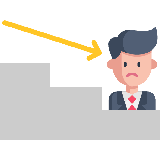 Stairs steps churn lose icon