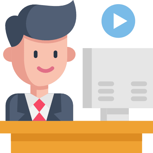 Businessman business communications work icon