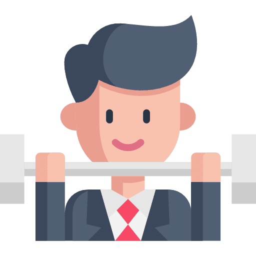 Businessman exercise strong businessman icon