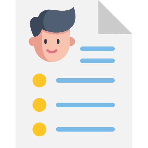 Curriculum biography business portfolio icon