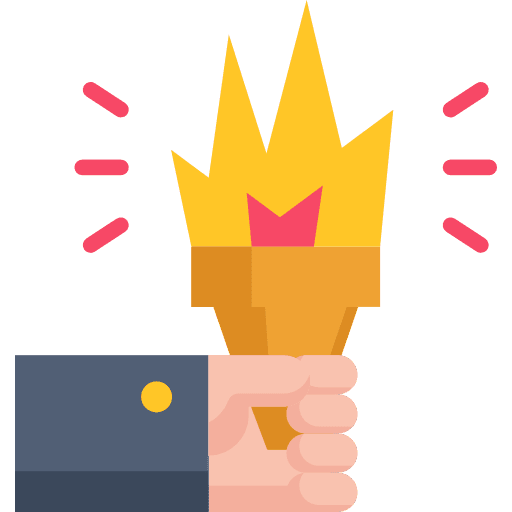 Torch hand business and finance fire icon