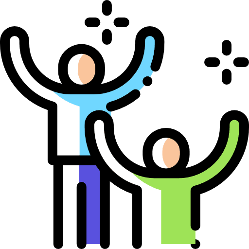 Happiness celebrating people two people icon