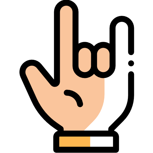 Hand rock festival gestures icon
