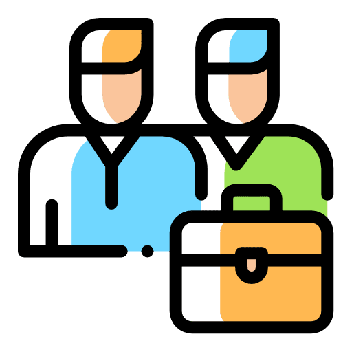Partnership partner suitcase briefcase icon
