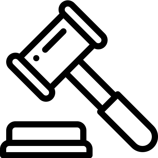 Auction hammer justice judge icon