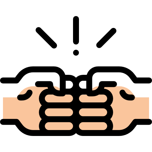 Brotherhood friendship empowerment hands and gestures icon