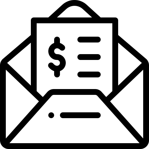 Envelope communications seo and web money icon