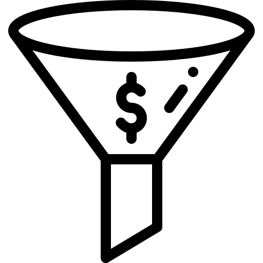 Funnel business and finance money filter icon