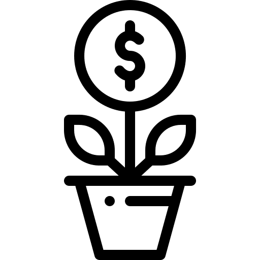 Growth bank business and finance currency icon