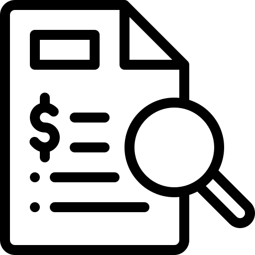 Tax loupe document bill icon
