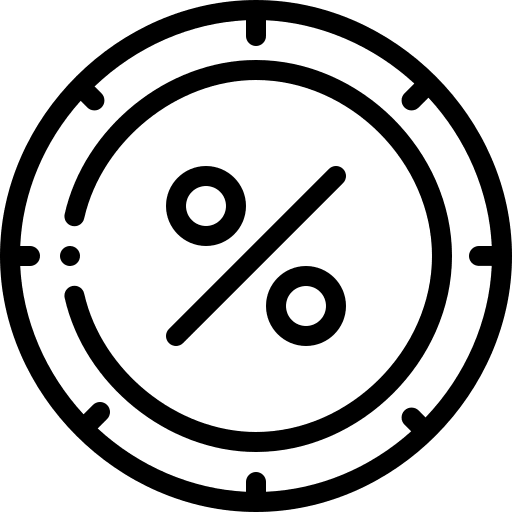 Percent discount commerce and shopping signs icon