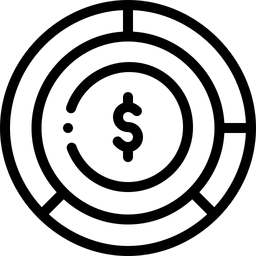 Pie chart finances business and finance marketing icon