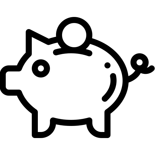 Piggy bank funds business and finance save icon