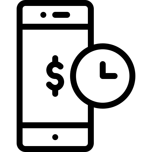 Smartphone clock time time and date icon